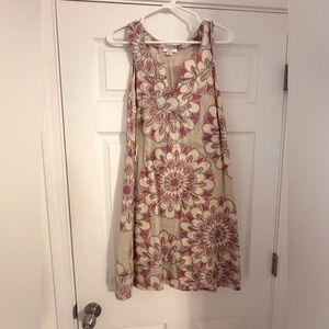 Aztec print linen dress